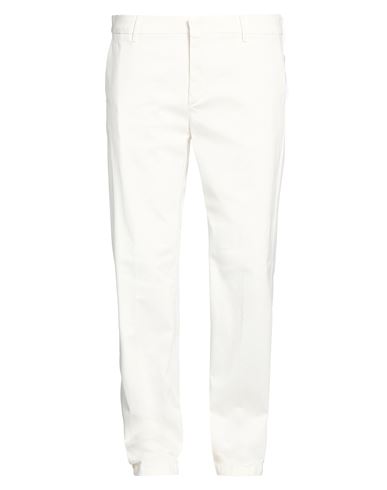 Man Pants White Size 40 Cotton, Lyocell, Elastane