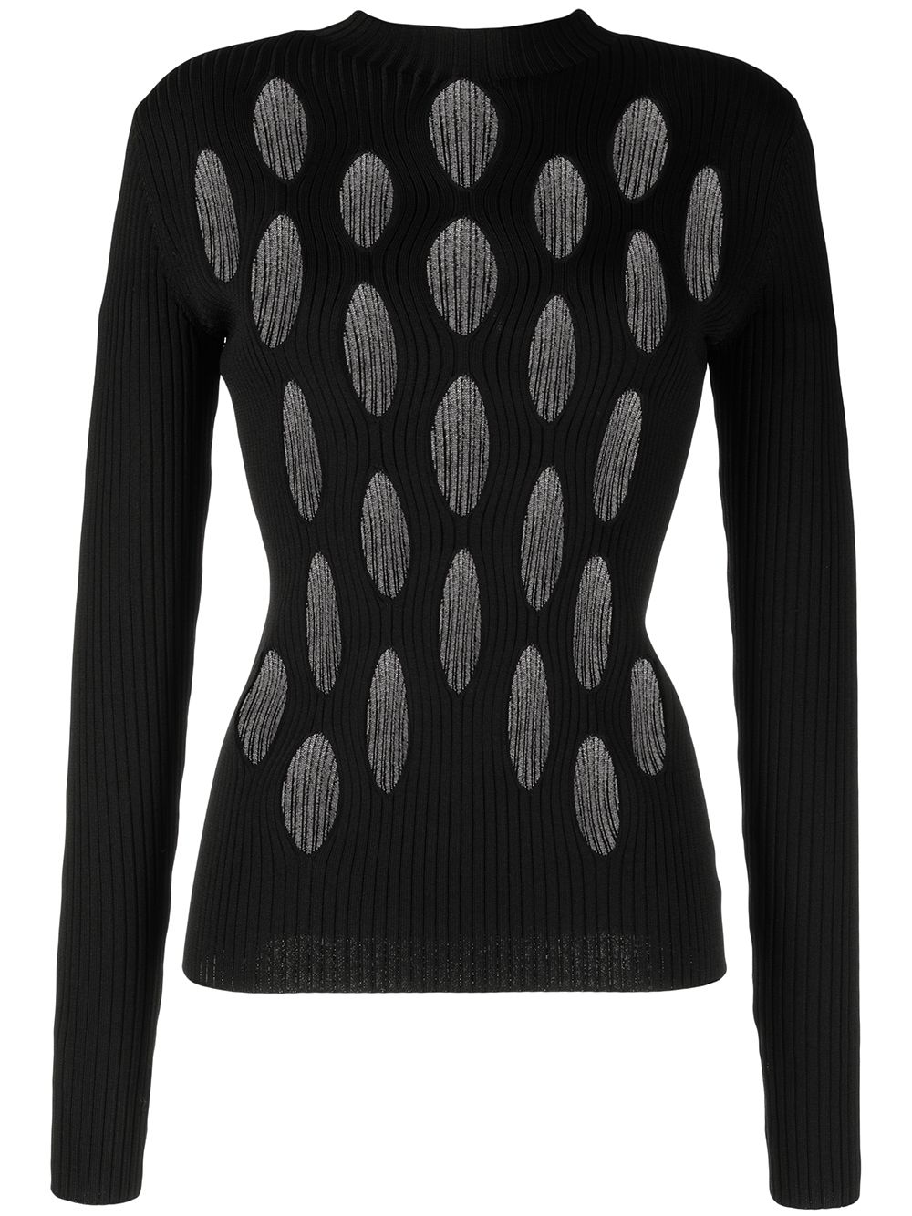 Cut out-detail knitted top - Black