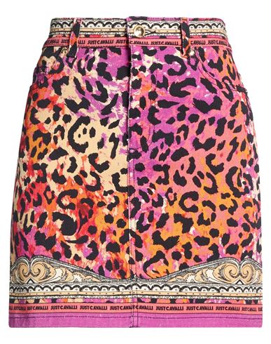 Woman Denim skirt Orange Size 2 Cotton, Elastane
