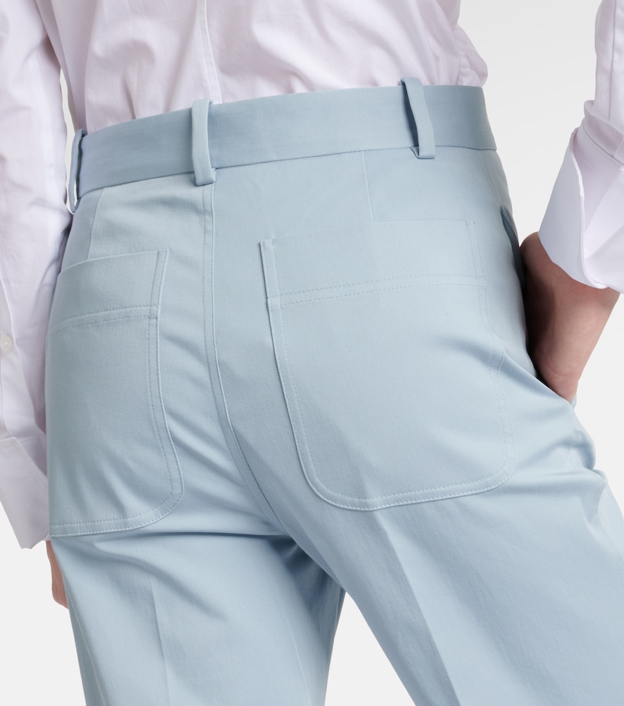 High-rise cotton-blend flared pants
