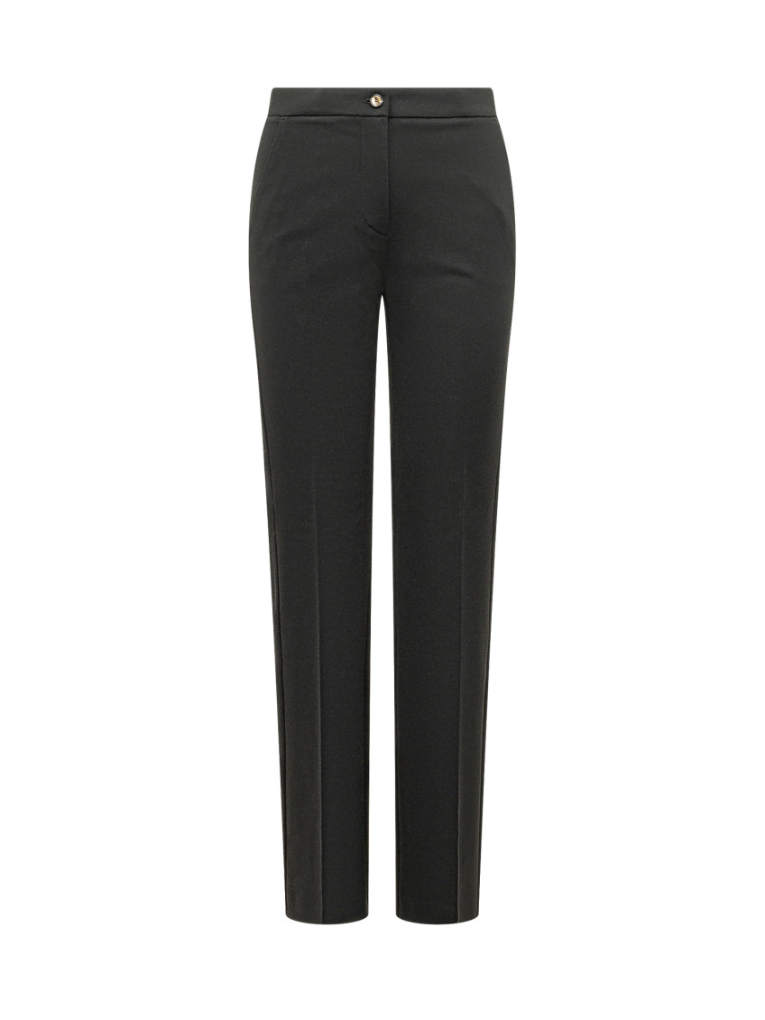 Black Straight Flat Front Pants