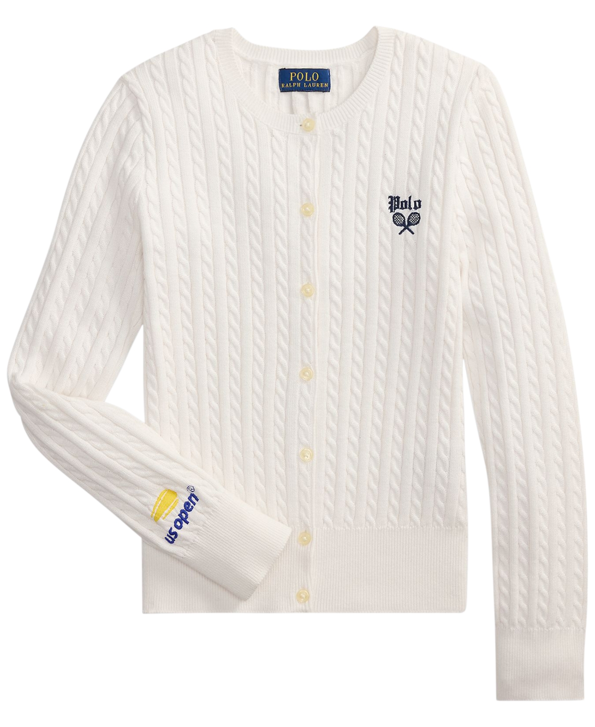 Girls' 7-16 Us Open Long-Sleeve Sweater - Ceramic White