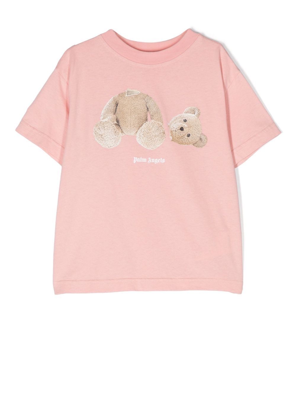 Teddy-print cotton t-shirt - Pink