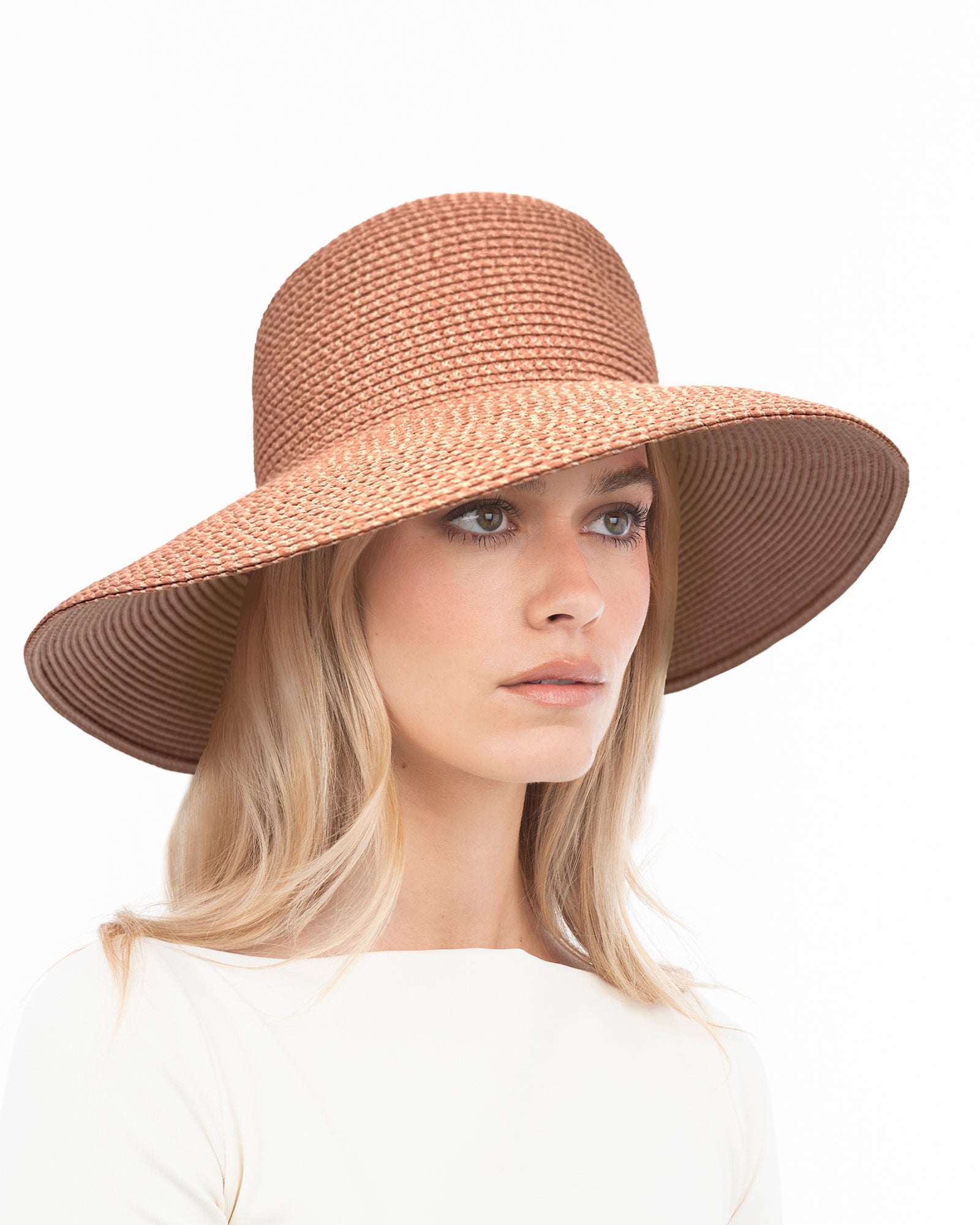Women's Taupe Squishee Straw Hat