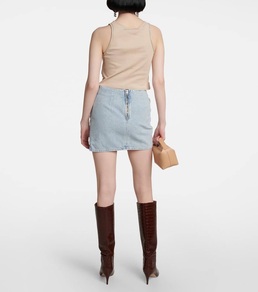Wishaw ruched denim miniskirt