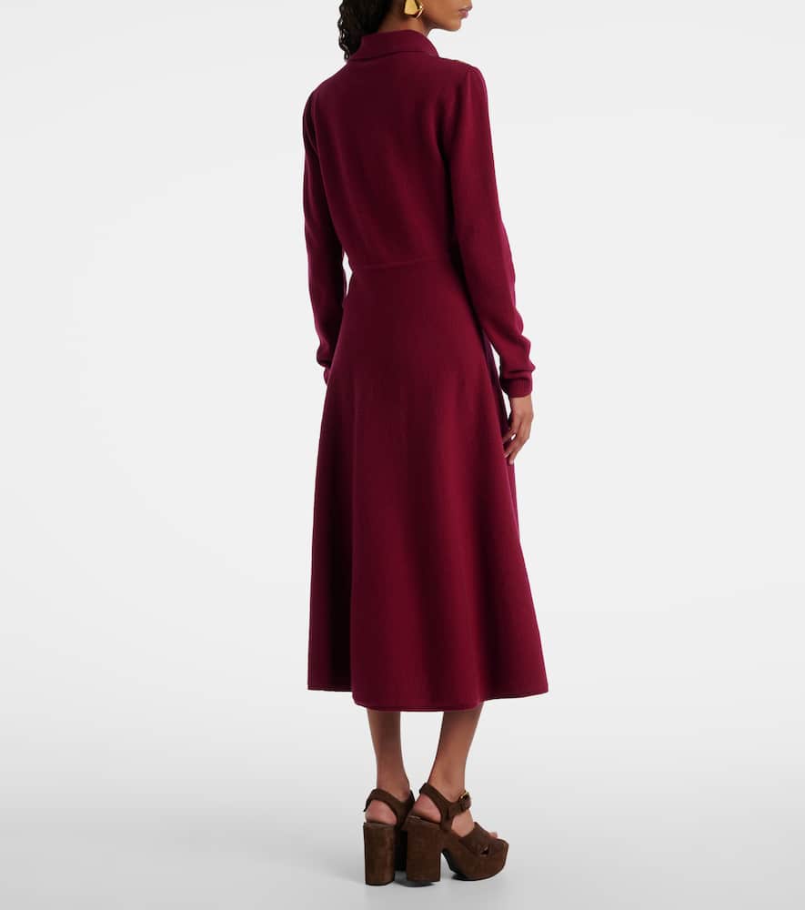 Silk, wool, and cashmere shirt dress