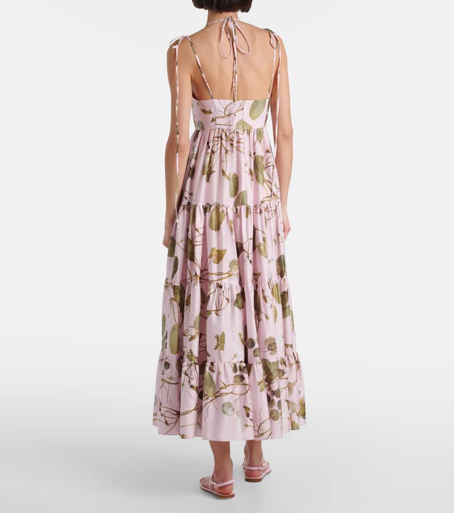 Printed cotton midi dress