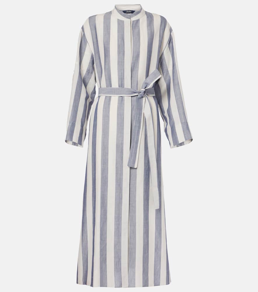 Rima striped ramie and cotton midi dress