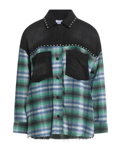 Woman Shirt Green Size 2 Cotton, Acrylic, Polyester, Wool