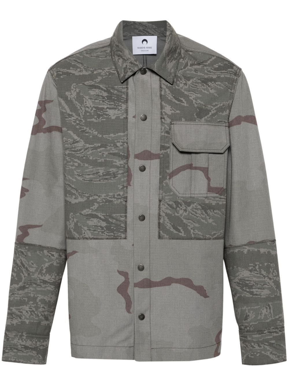 Rispstop classic-collar shirt jacket