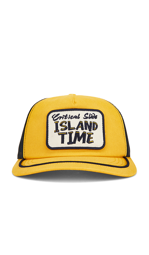 Critical Slide Island Time Trucker Cap in Yellow,Black