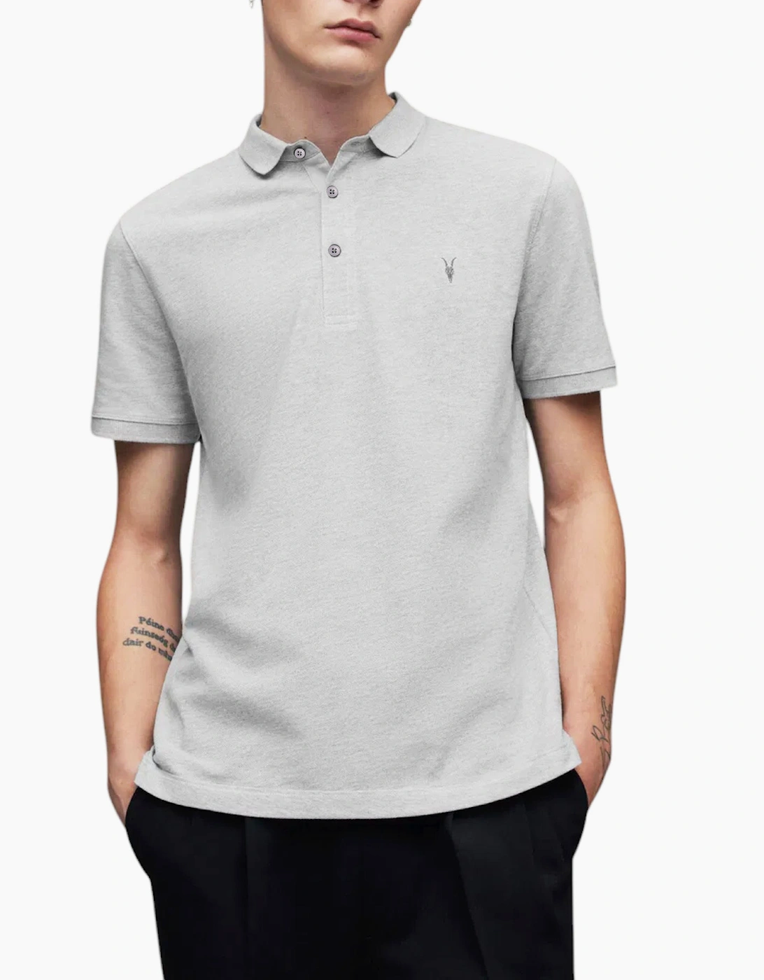 Allsaints Men's All Saints Reform Mens Polo Shirt Summer Cotton Top - Crea