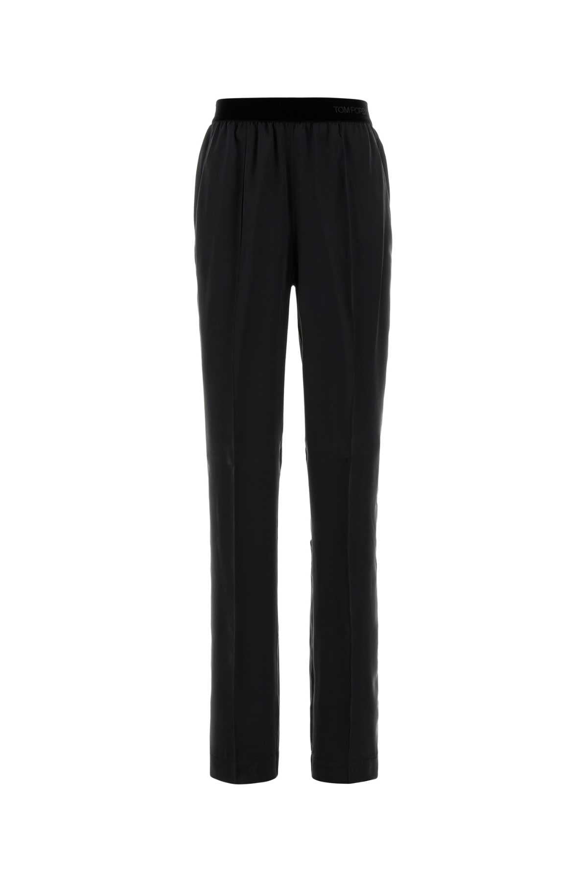Silk Trousers — Black