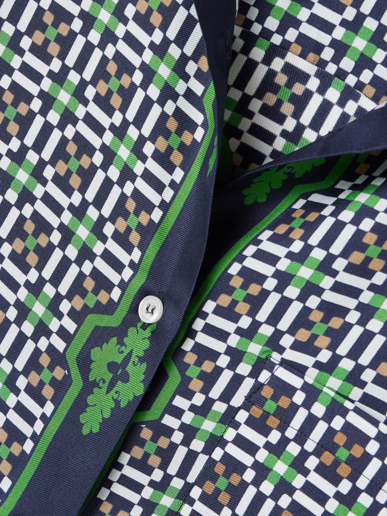 Icon Boy Printed Silk-twill Shirt - Blue