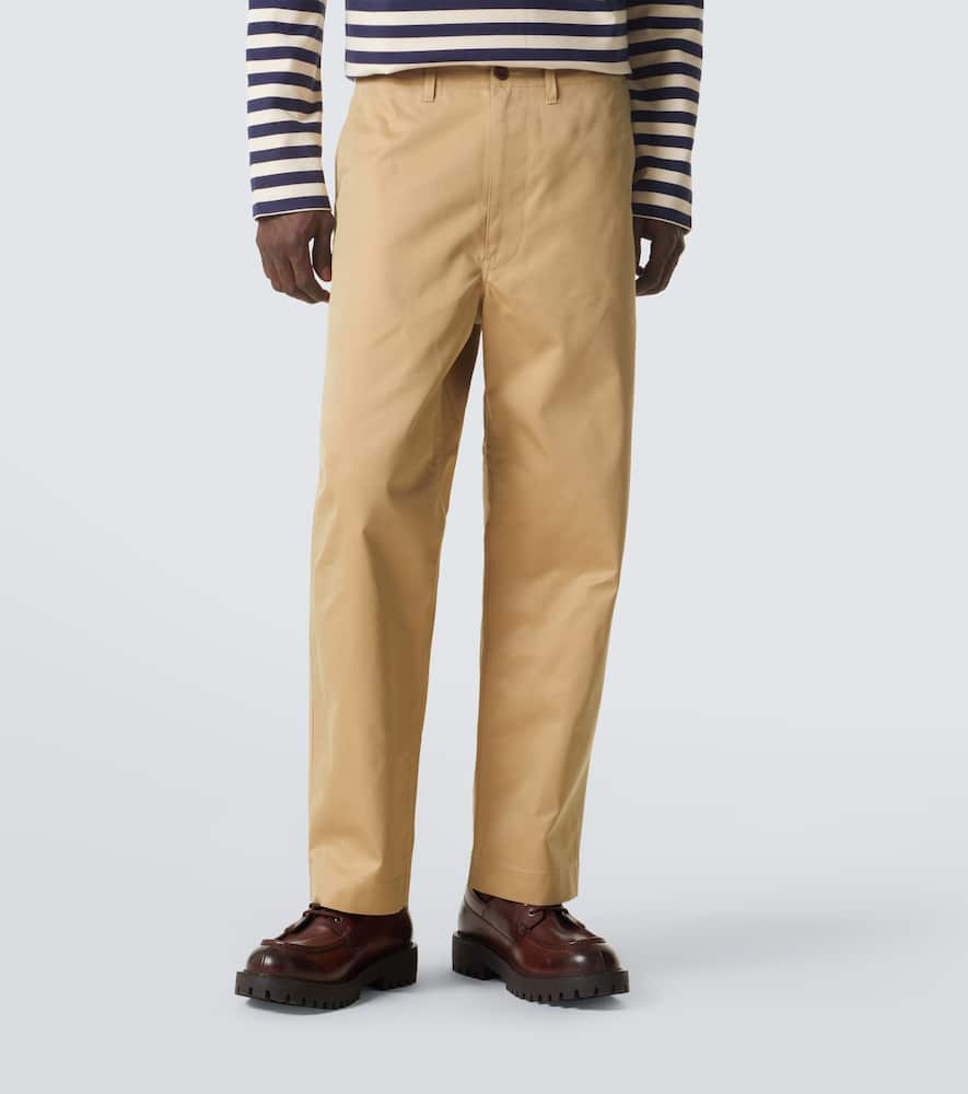 Cotton-blend straight pants