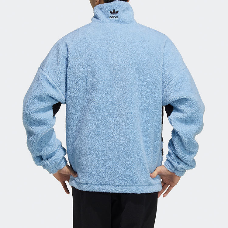 Originals Sherpa Jacket Stand Collar Loose Logo Sports Sky Blue