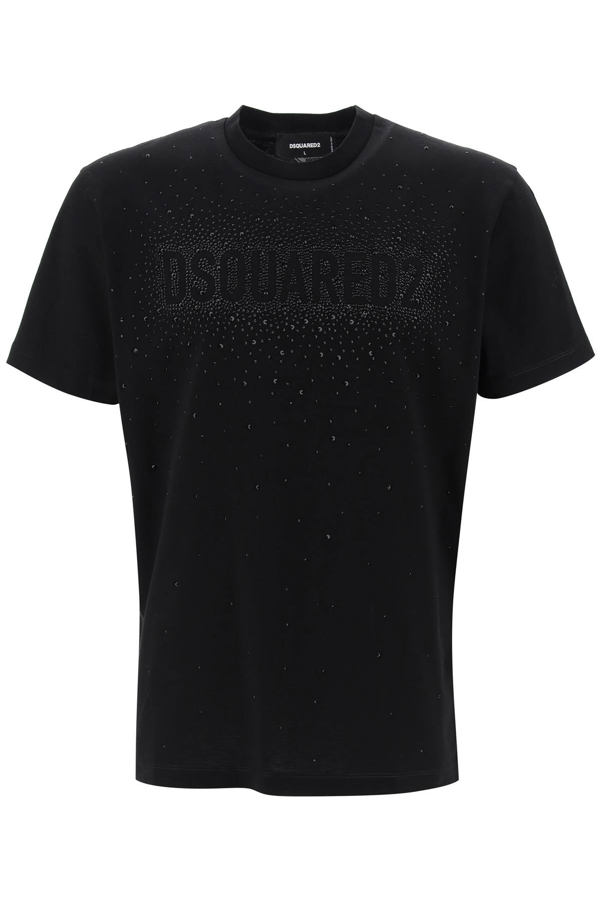 -T Shirt Cool Fit Con Logo In Strass-Uomo