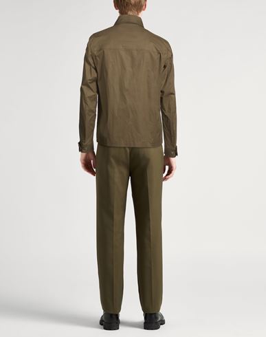 Man Shirt Military green Size 36 Cotton, Elastane