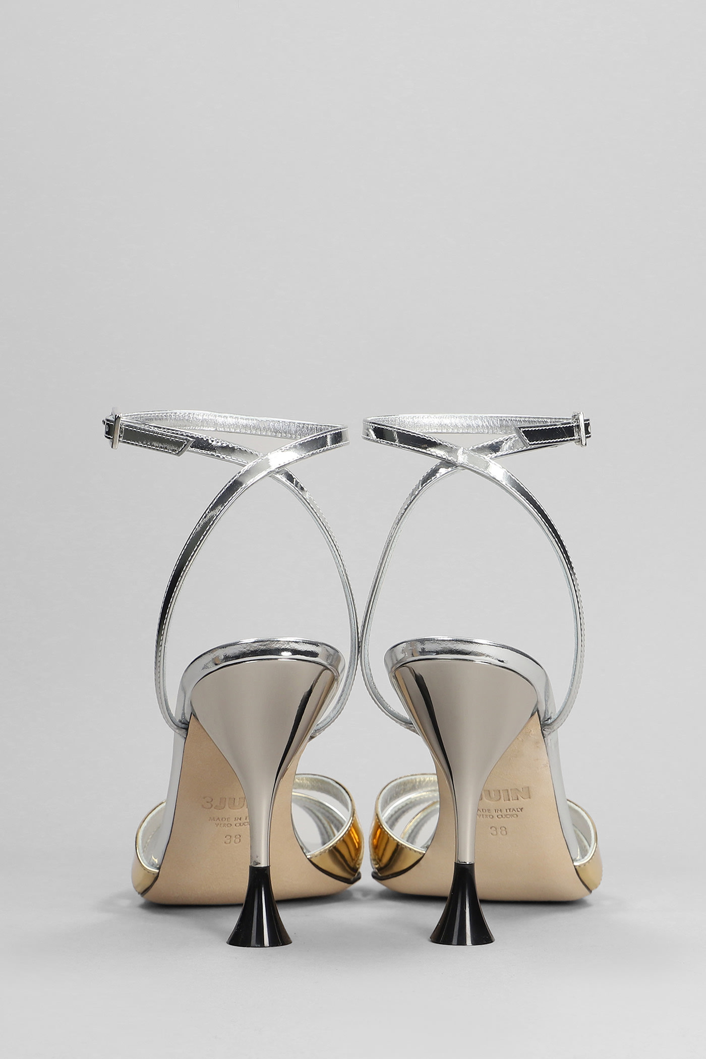 Noeli 095 Sandals In Silver Leather