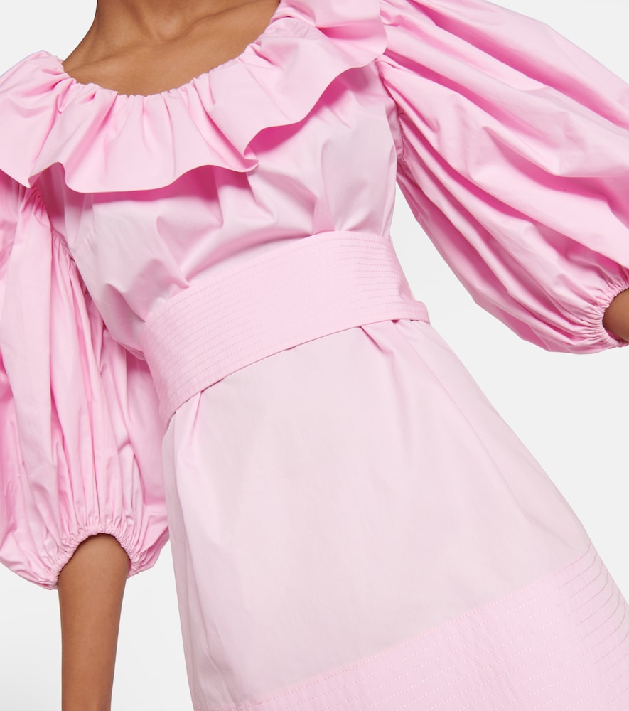 Puff-sleeve cotton minidress