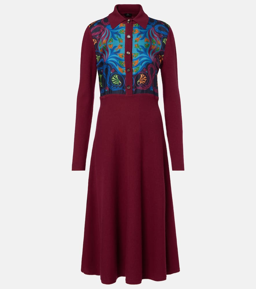 Silk, wool, and cashmere shirt dress