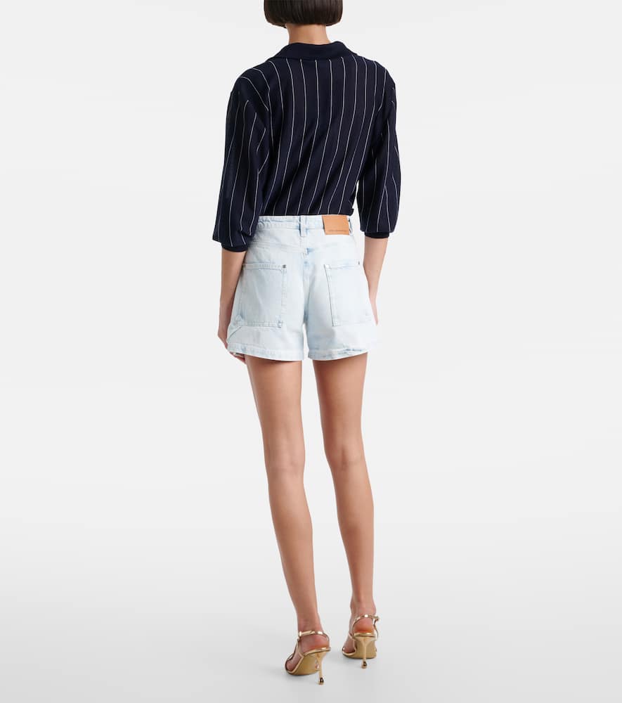 Mid-rise denim shorts