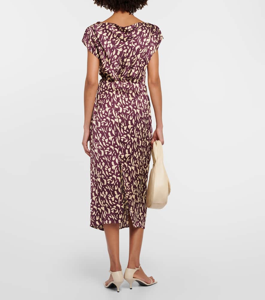 Juno printed satin midi skirt