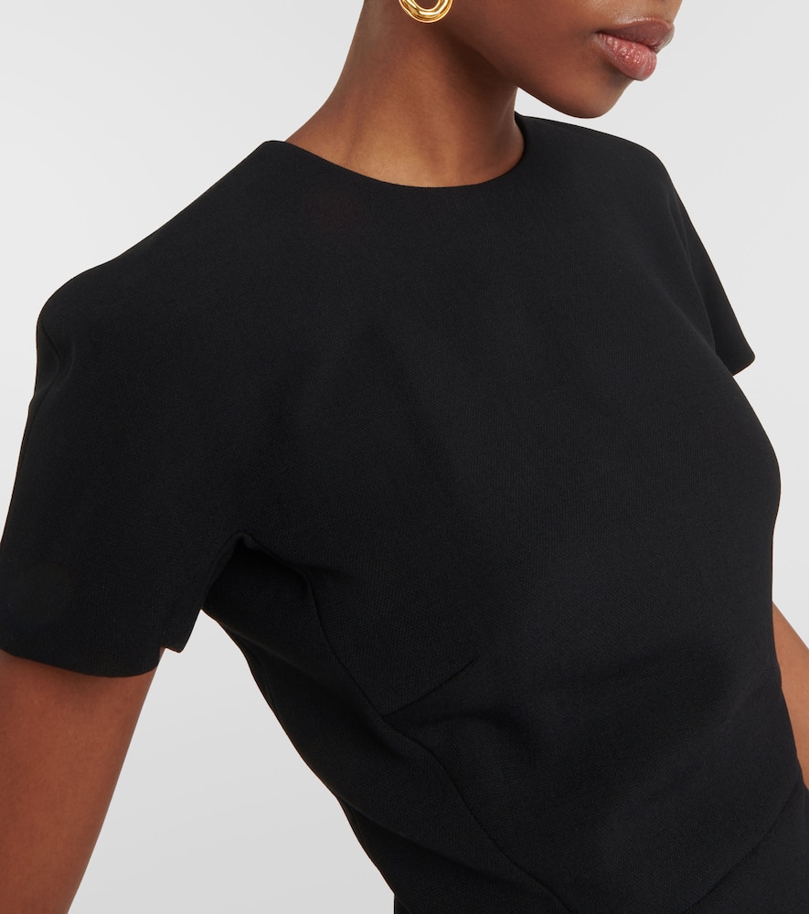 Fitted T-Shirt crêpe midi dress