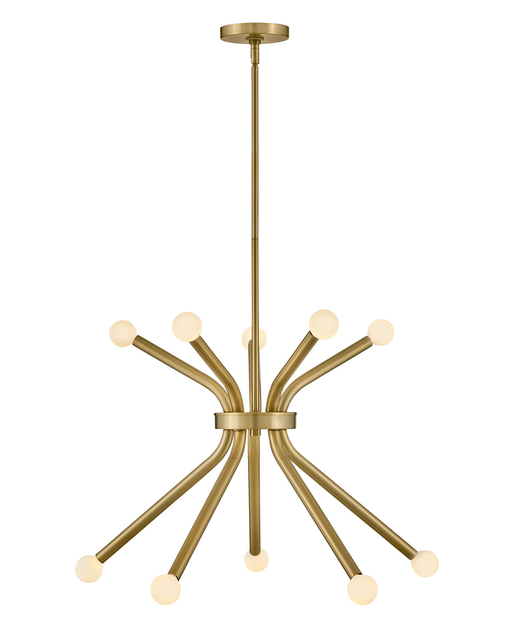 Lacquered Brass LED Chandelier from the Axton Collection