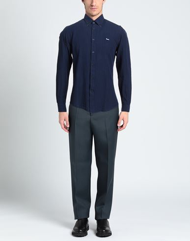 Man Shirt Midnight blue Size M Cotton, Linen