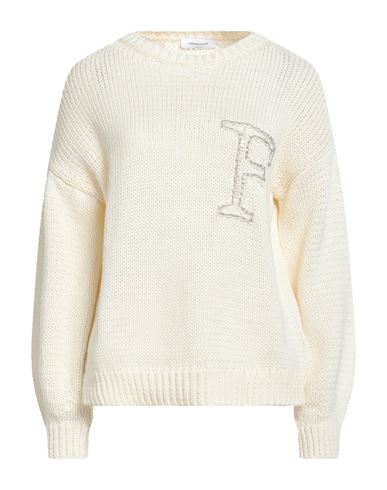 Woman Sweater Cream Size 4 Cotton, Ecobrass