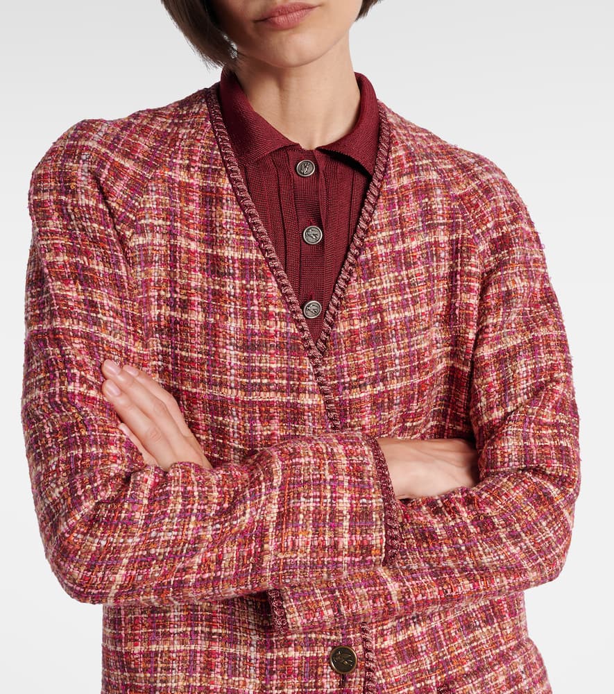 Checked cotton and wool-blend coat