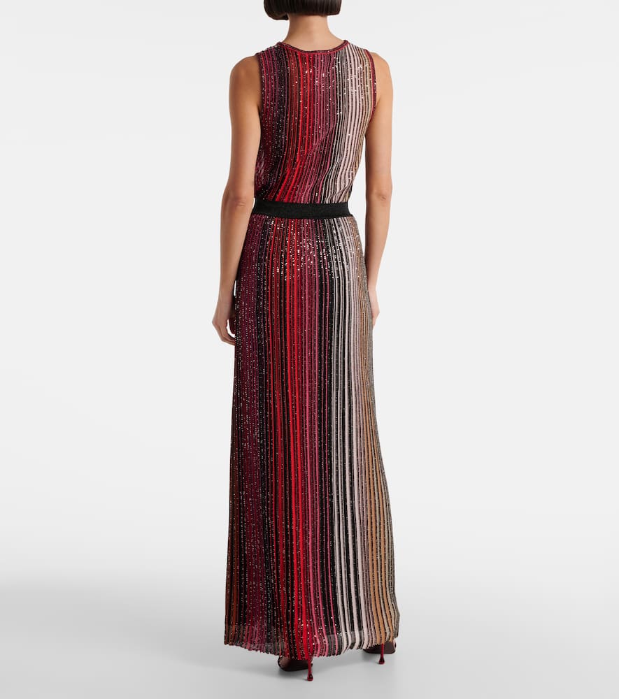 Missoni Striped sequined lamé maxi skirt