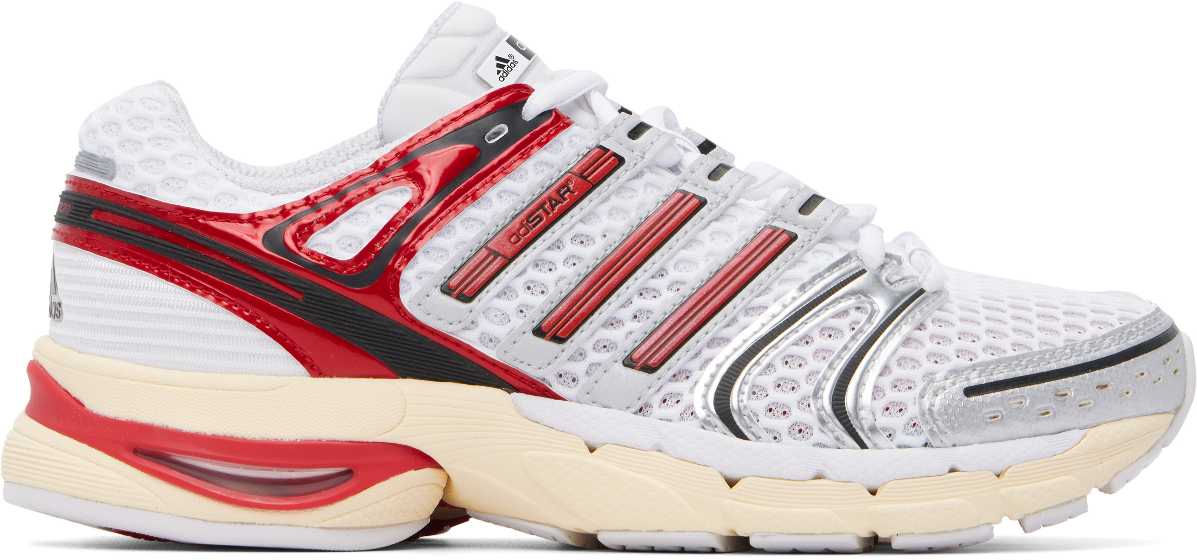 White & Red Adistar Control 5 Sneakers