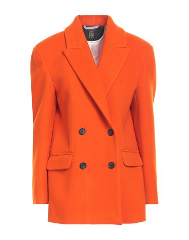 Woman Coat Orange Size 2 Virgin Wool