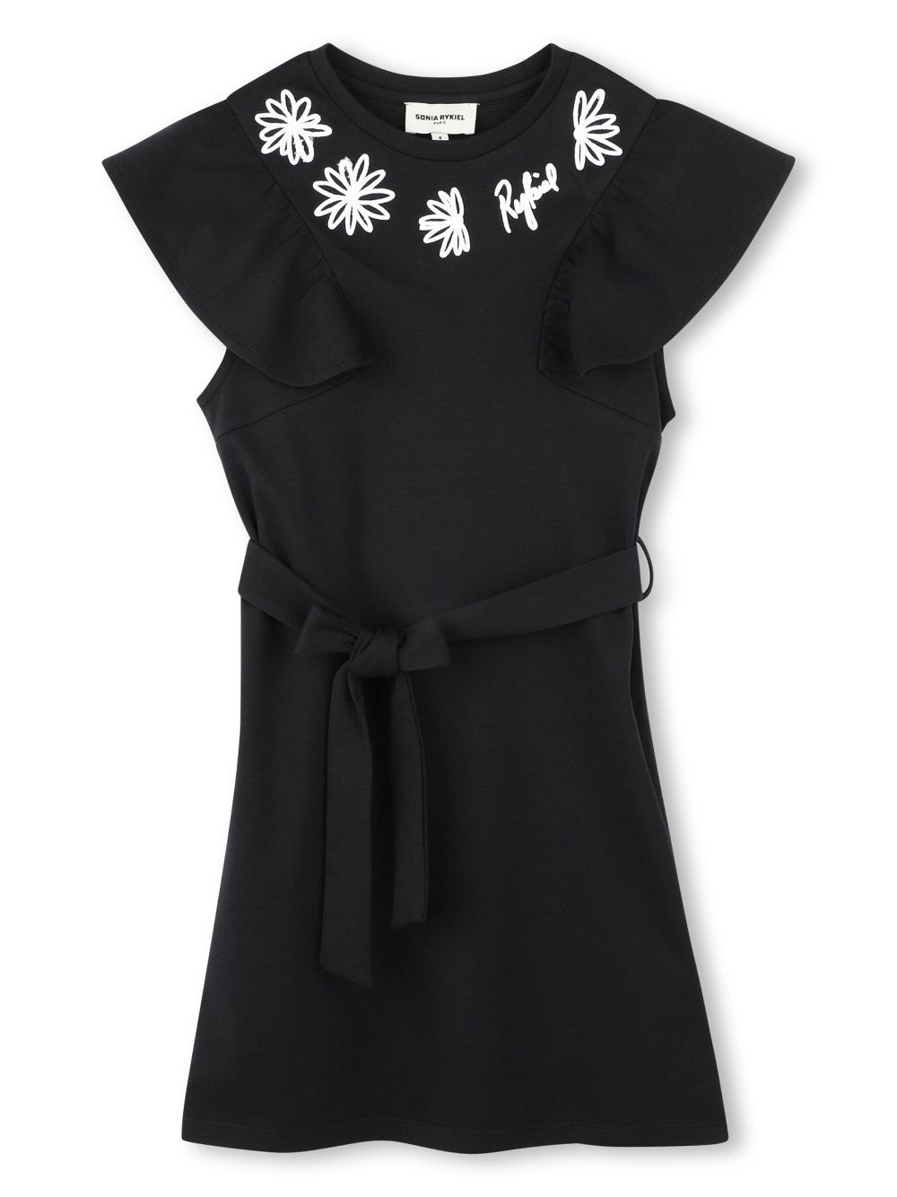 Logo-embroidered mini dress - Black