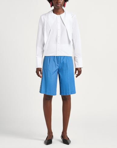 Woman Shorts & Bermuda Shorts Azure Size 4 Cotton