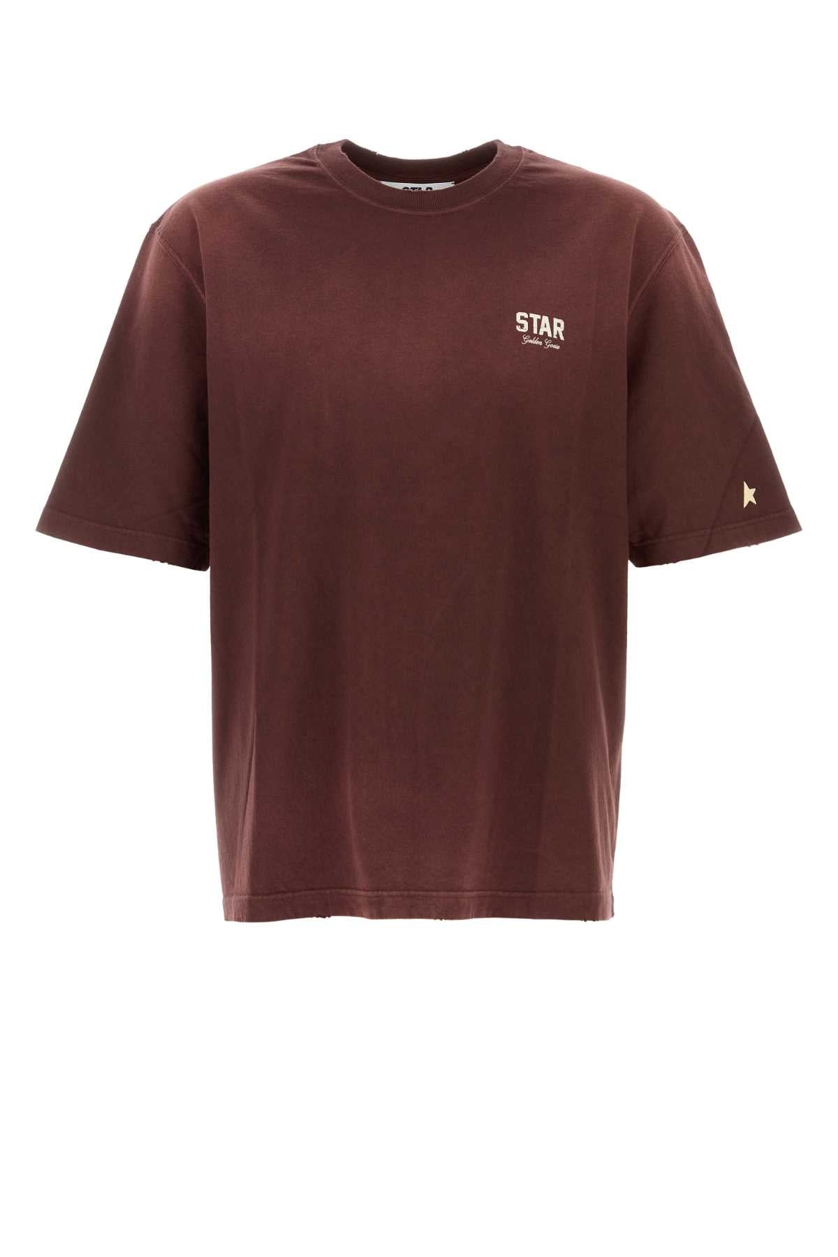 Logo-Embroidered Cotton T-Shirt — Burgundy