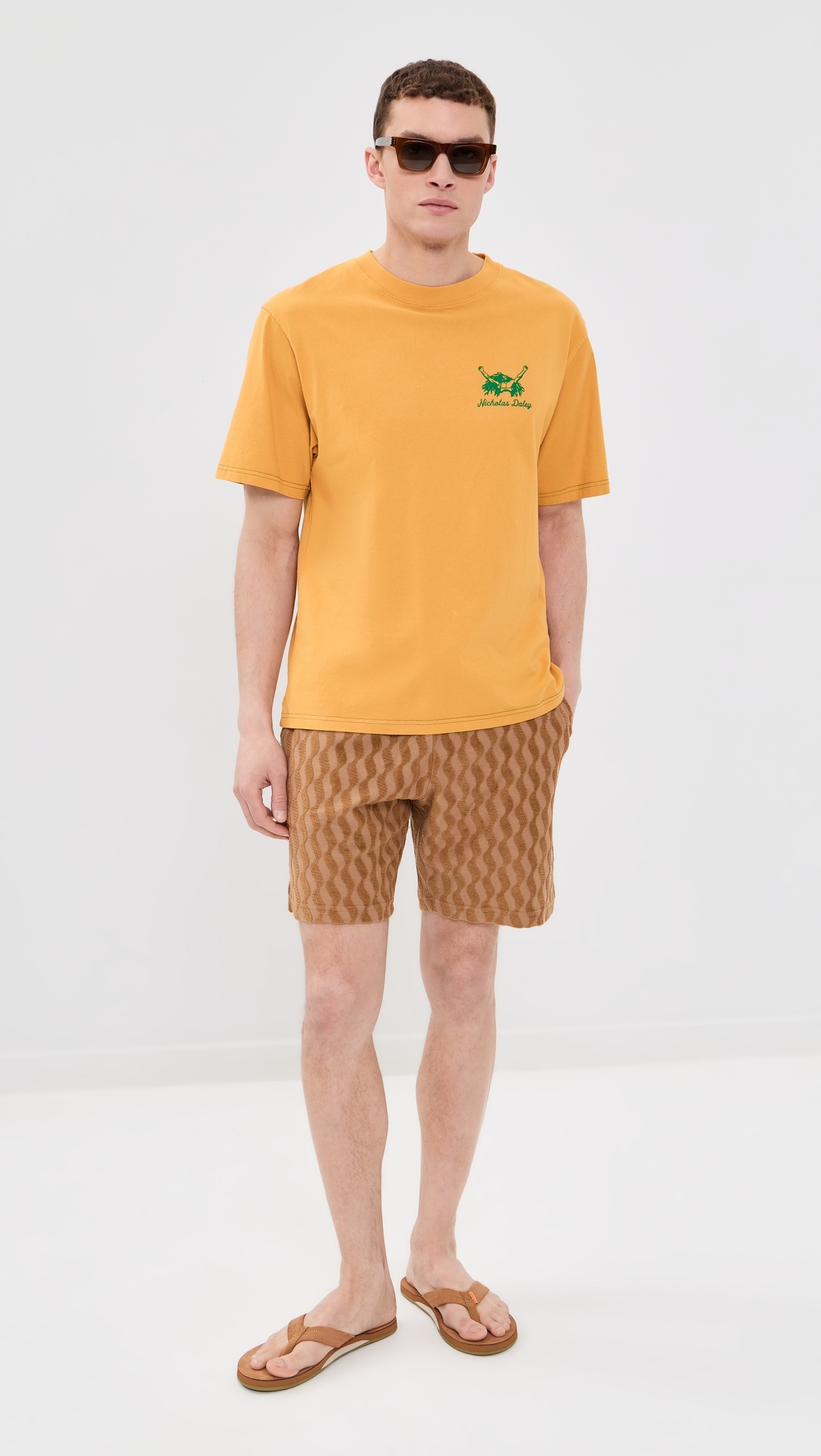 Augusto Listra Jacquard Terry Shorts Caramel