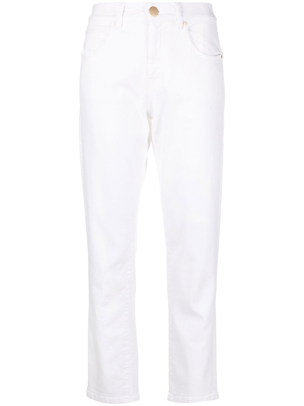 Tapered stretch-cotton trousers - White
