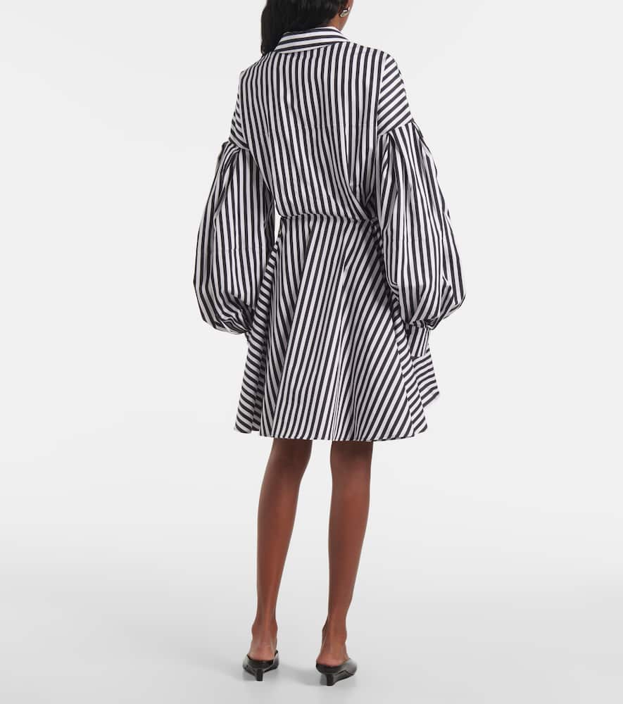 Striped cotton poplin midi dress