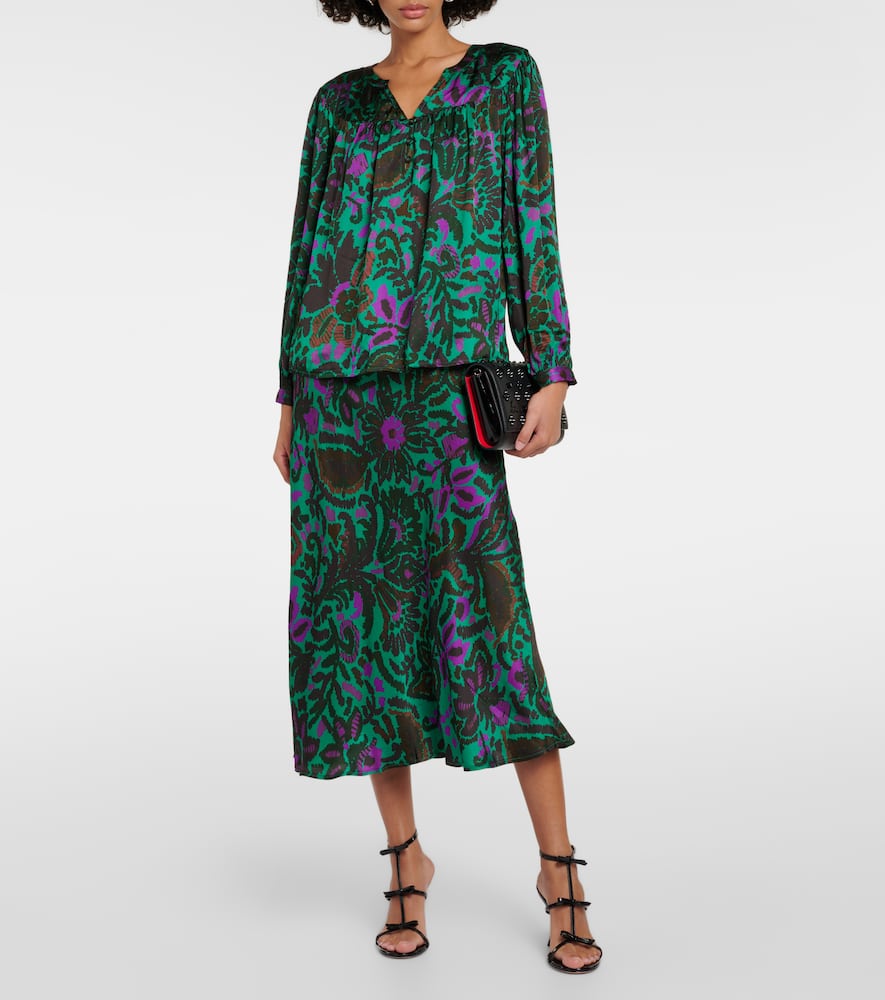 Reeve printed satin blouse