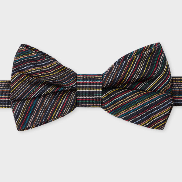 Silk Pre-Tied 'Signature Stripe' Bow Tie Multicolour