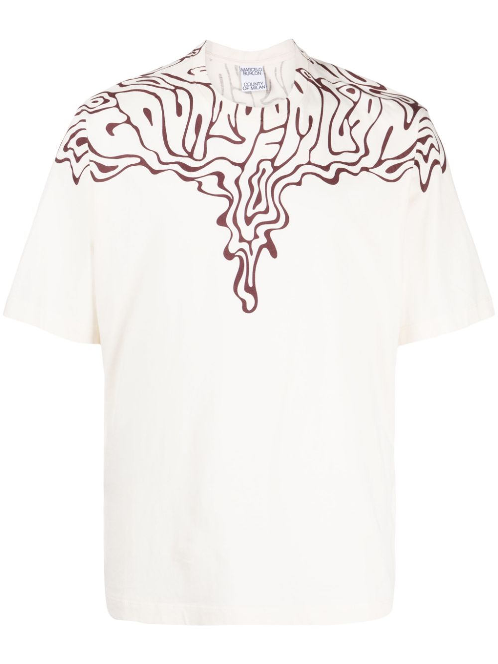 Fluid Wings-print cotton T-shirt - Neutrals