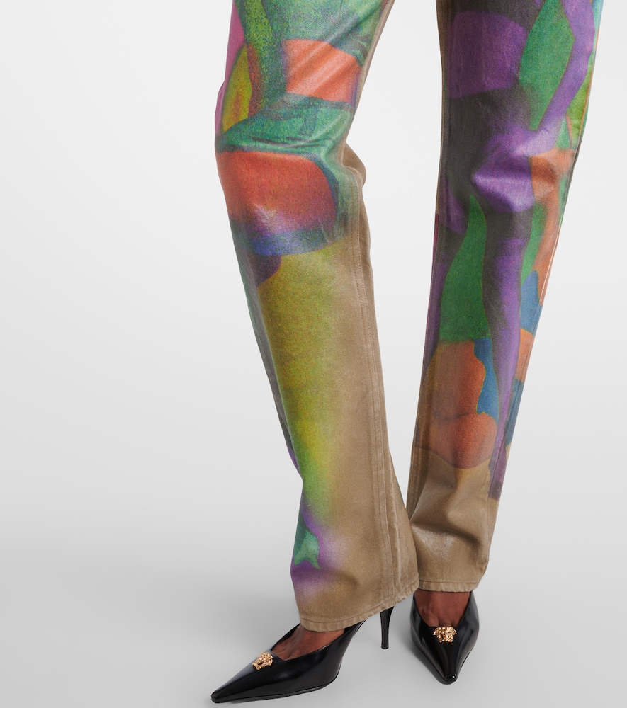 Printed straight jeans