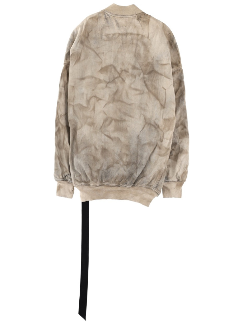 Beige Printed Round Neck Jacket