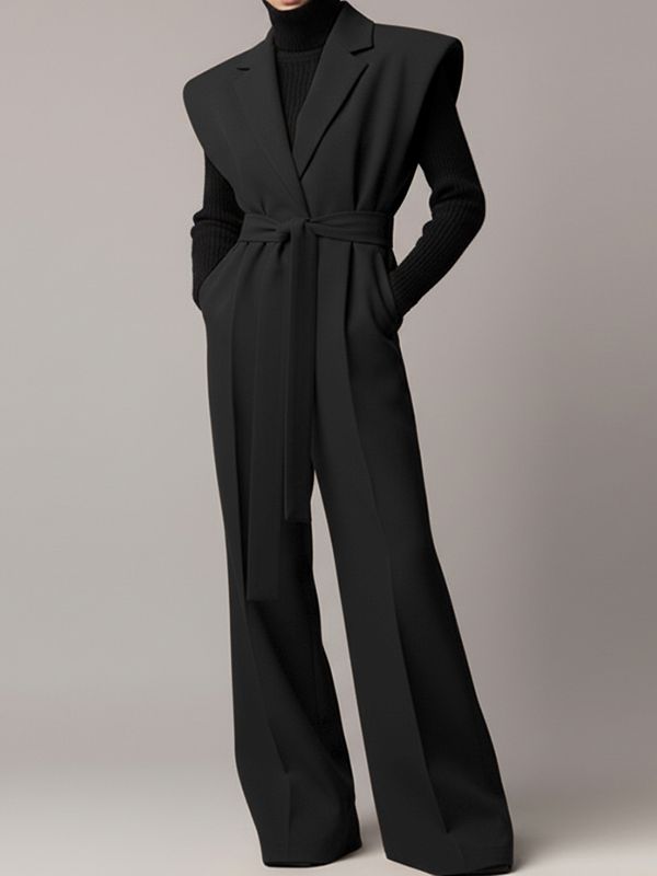 Men's Casual Solid Color Jumpsuit SKUL42428 - Black / S