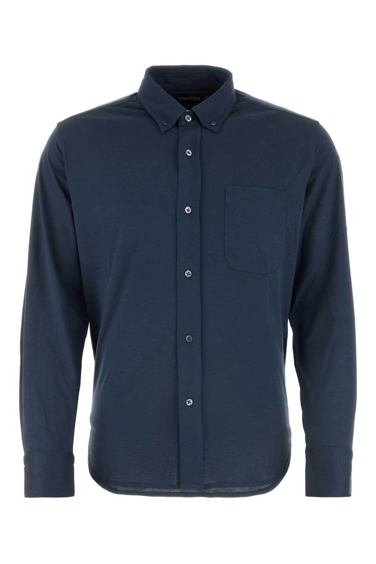Blue Silk Blend Shirt