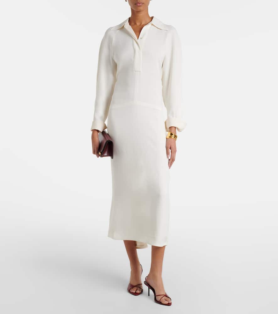 Asymmetric cady midi dress