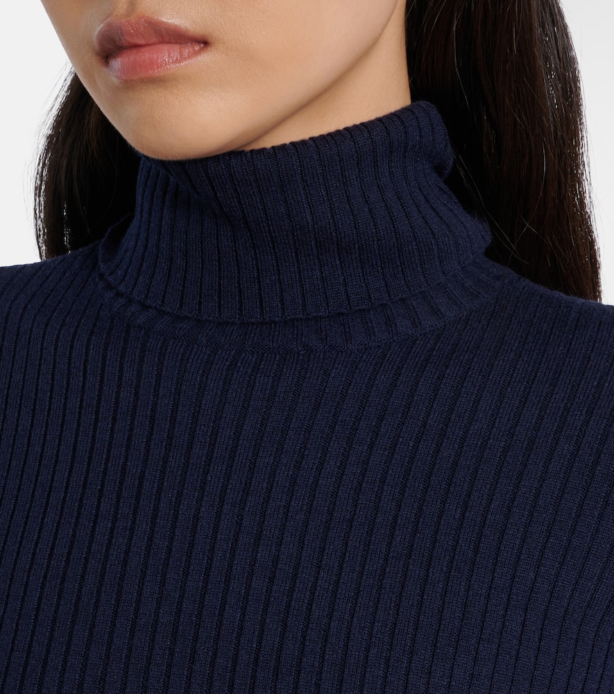 Mira ribbed-knit turtleneck ski top